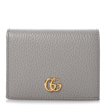 Gucci Dollar Calfskin GG Marmont Card Case Grey Sky Perfect Pink 1 of 10