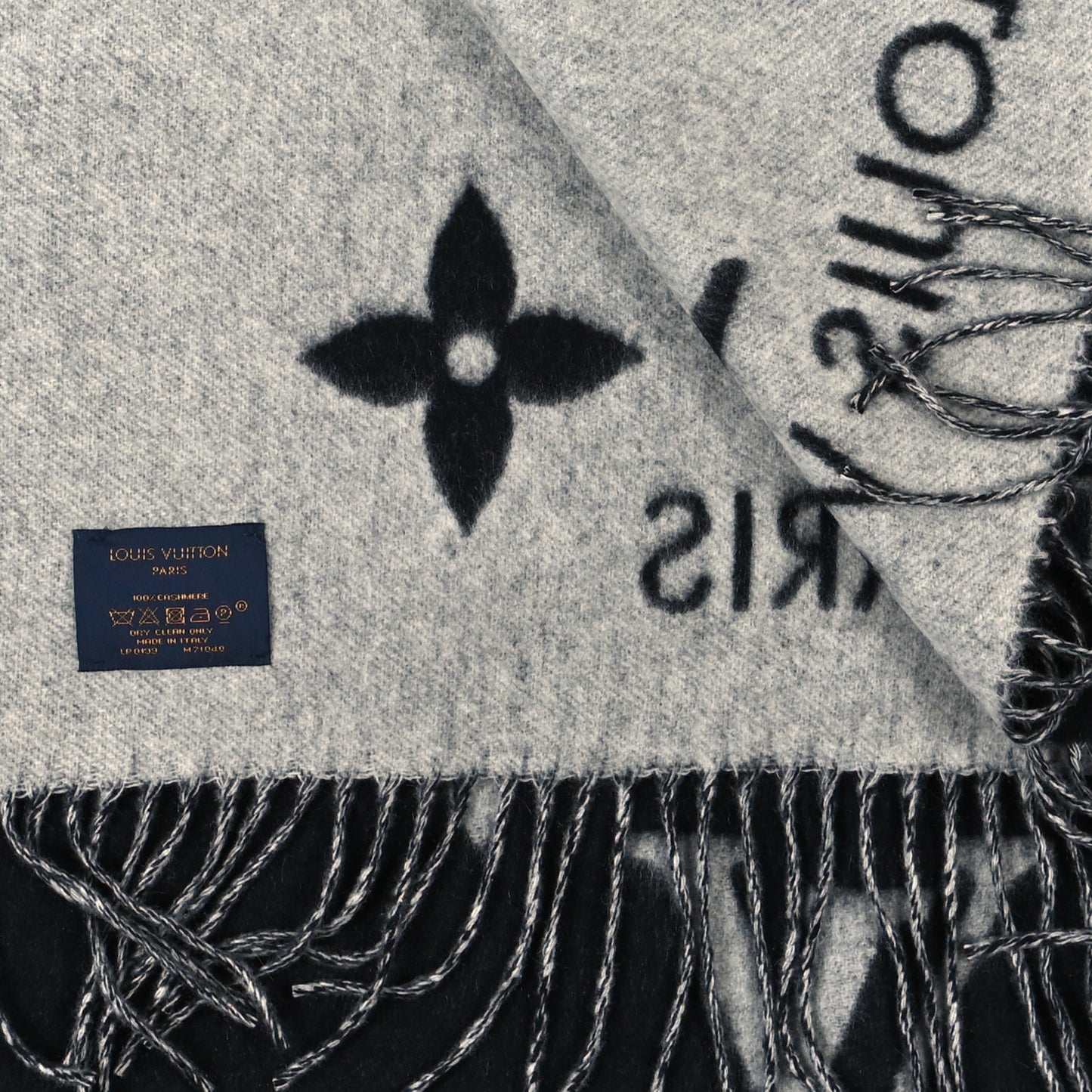 Cashmere Monogram Reykjavik Scarf Black