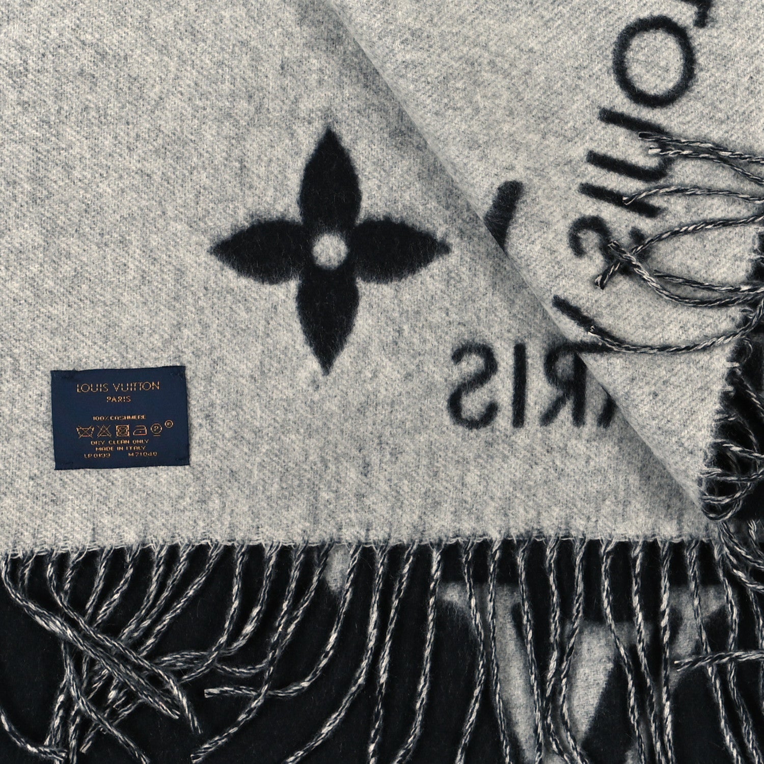 Louis Vuitton Cashmere Monogram Reykjavik Scarf Black 4 of 4