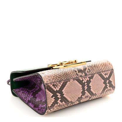 Gucci Snakeskin Small Padlock Shoulder Bag Green Pink Purple 4 of 11