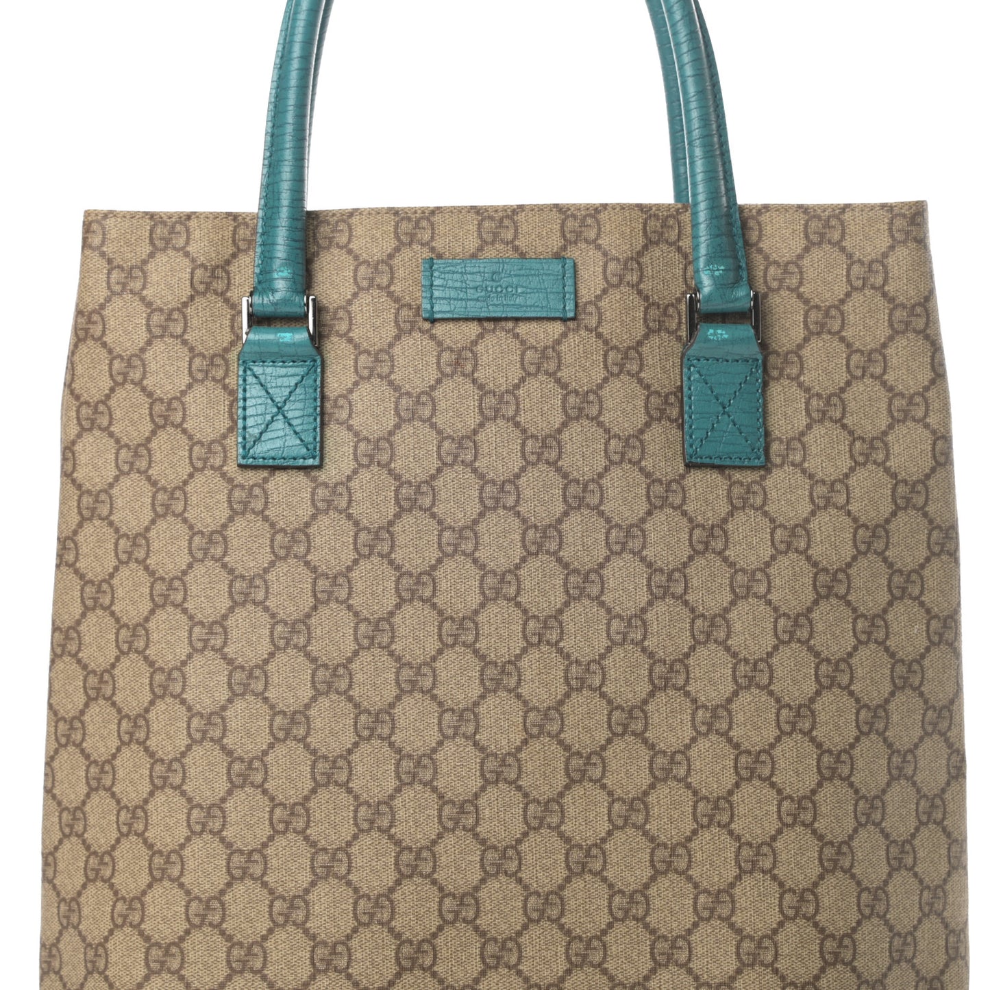 GG Plus Monogram Small Vertical Tote Turquoise