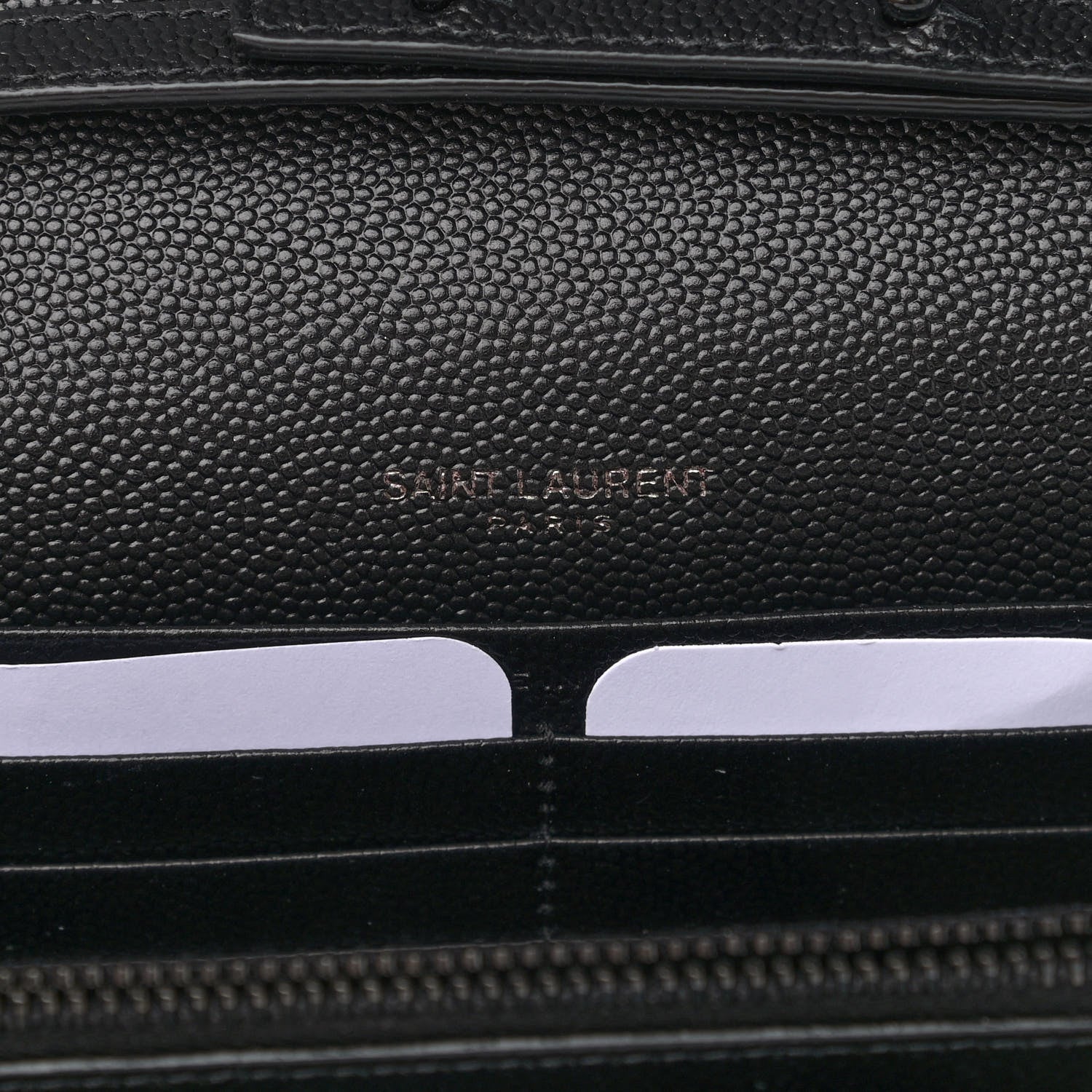 Saint Laurent Grain De Poudre Matelasse Chevron Monogram Chain Wallet Black 6 of 13