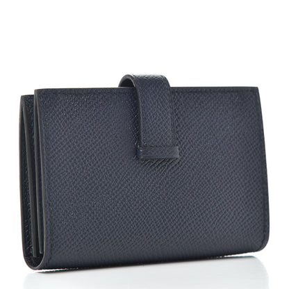 Hermes Epsom Bearn Card Holder Wallet Bleu Nuit 3 of 7