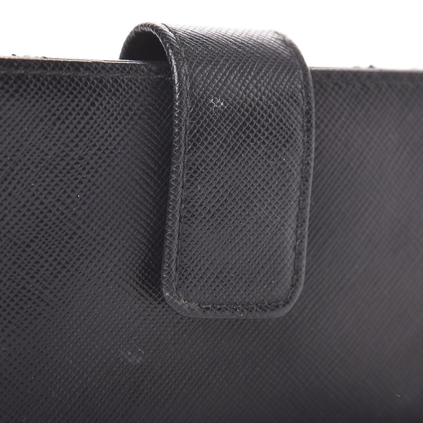 Saffiano Oro Gusseted Card Holder Black