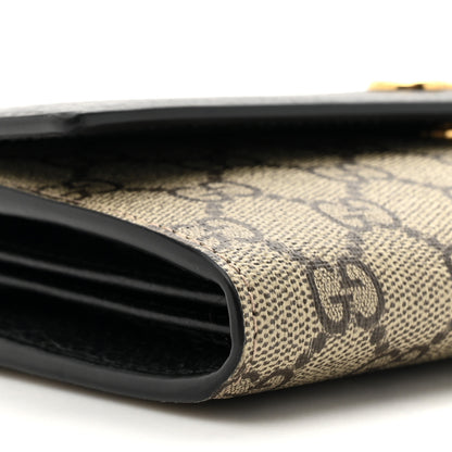 Gucci Dollar Calfskin GG Supreme Monogram Petite GG Marmont Wallet Chain Bag Black Beige Ebony 11 of 12