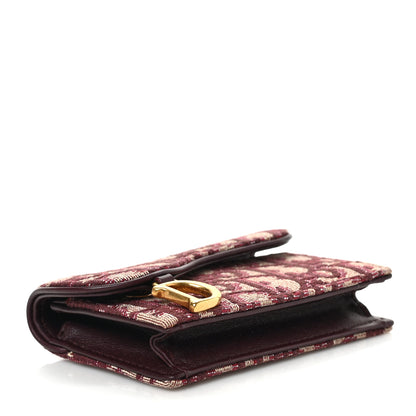 Christian Dior Oblique Saddle Card Holder Bordeaux 4 of 6