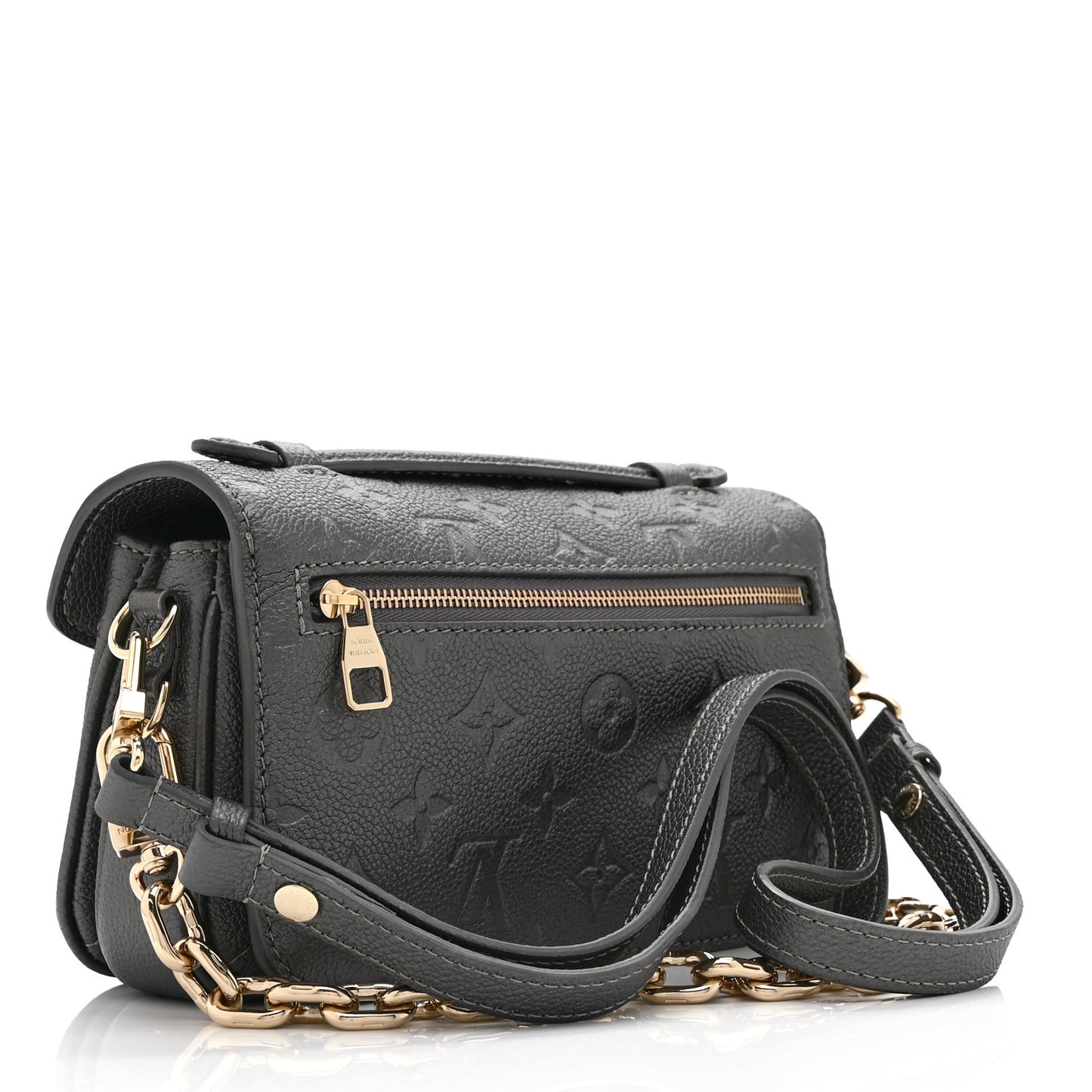 Shimmery Empreinte LV Ski Pochette Metis East West Gun Metal
