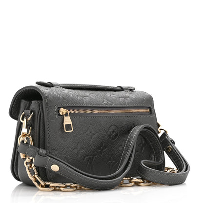Louis Vuitton Shimmery Empreinte LV Ski Pochette Metis East West Gun Metal 3 of 9