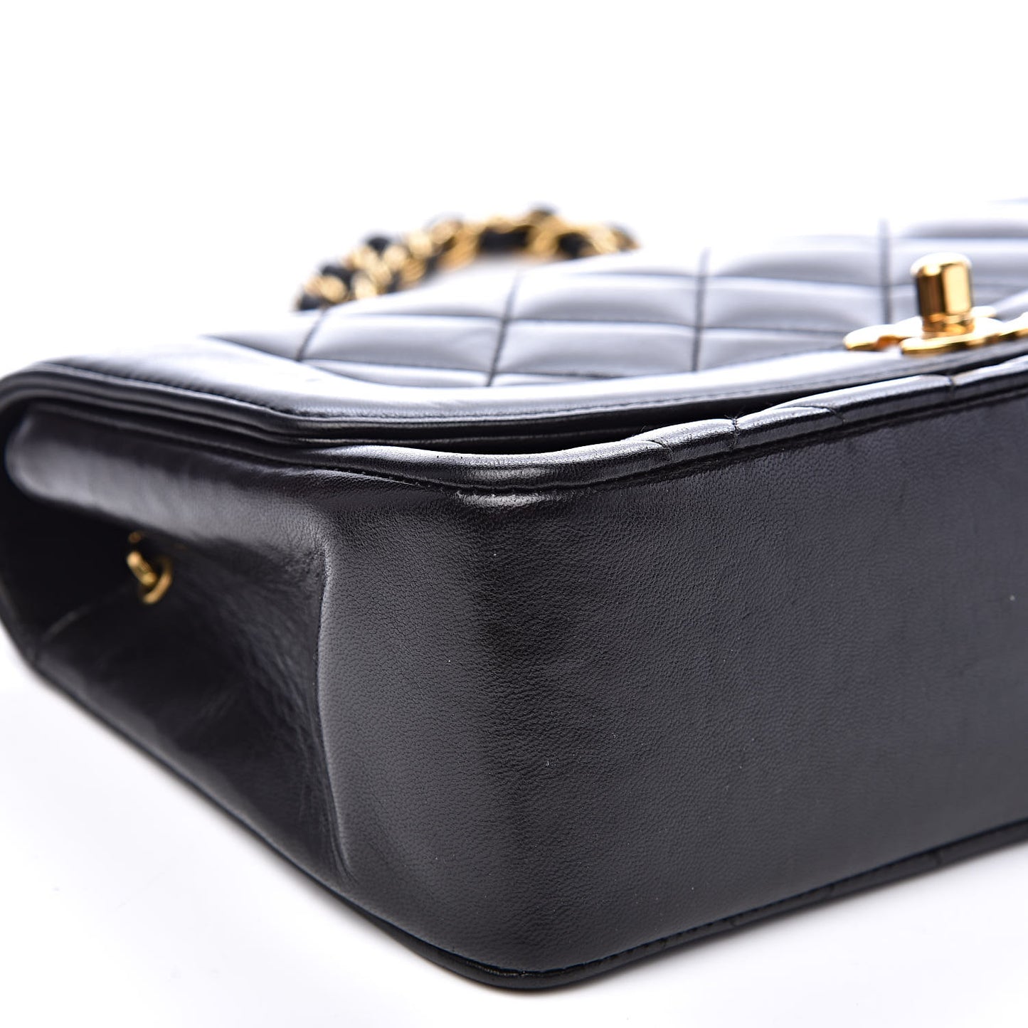 Lambskin Quilted Small Single Flap Bag Black