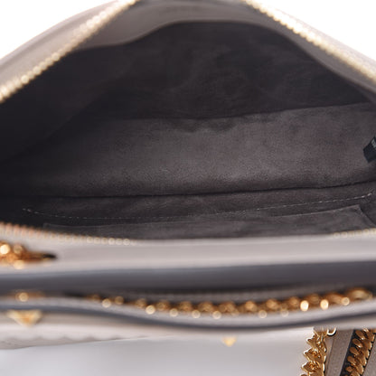 Fendi Shiny Nappa Trapuntata Chain Small DotCom Click Chain Satchel Grigio Polvere 10 of 10