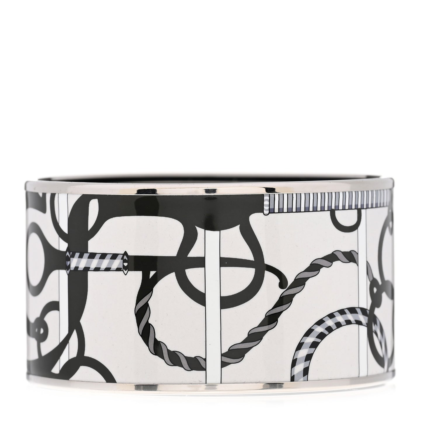 Enamel Printed Extra Wide Bracelet 70 Black