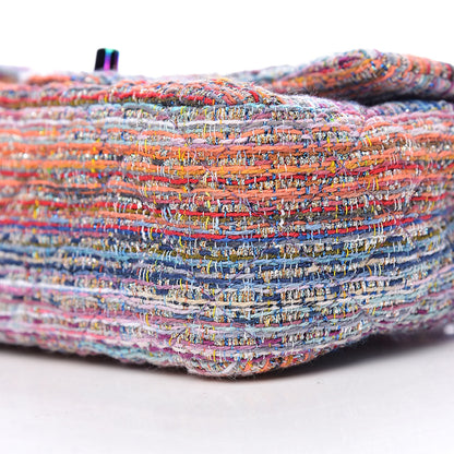 Chanel Tweed Quilted Mini Rectangular Flap Blue Pink Orange 7 of 11