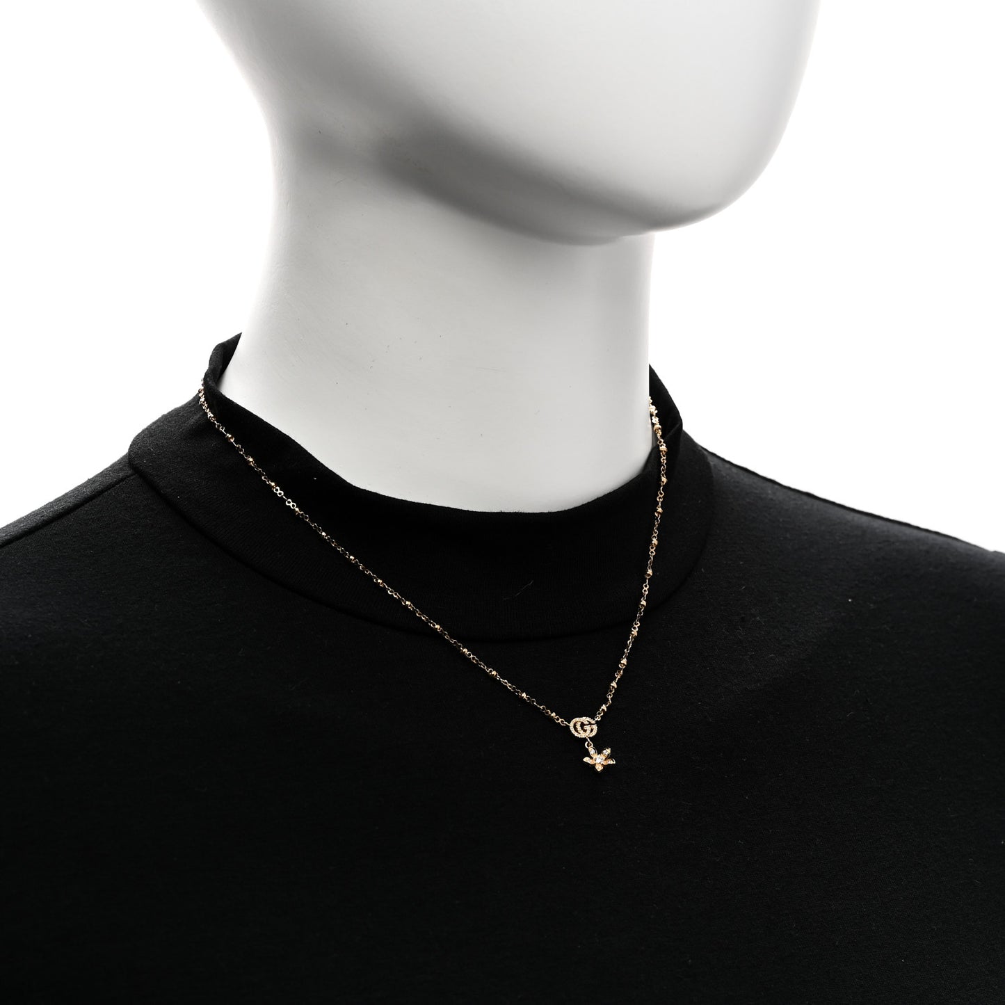 18K Yellow Gold Diamond Flora Necklace