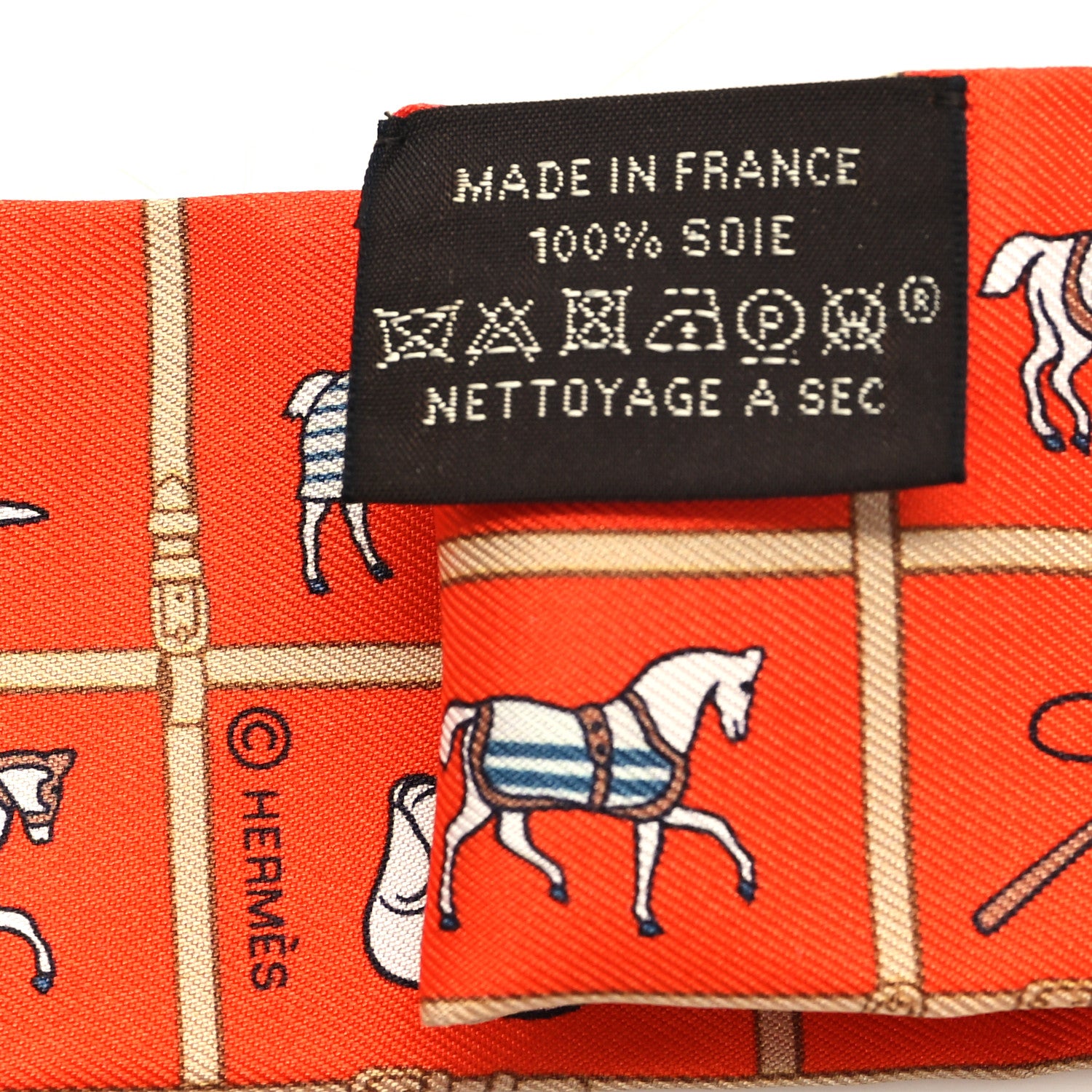 Hermes Silk Couvertures Et Tenues Twilly Orange White 3 of 3