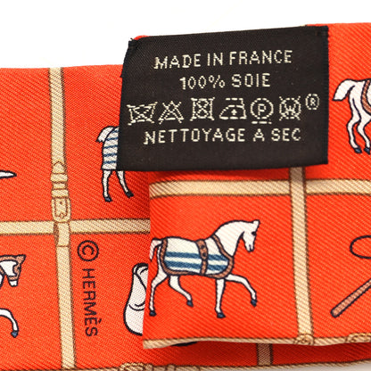 Hermes Silk Couvertures Et Tenues Twilly Orange White 3 of 3