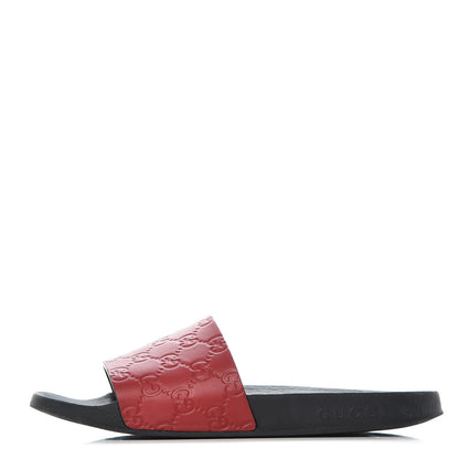 Gucci Guccissima Signature Womens Slide Sandals 39 Hibiscus Red 1 of 9