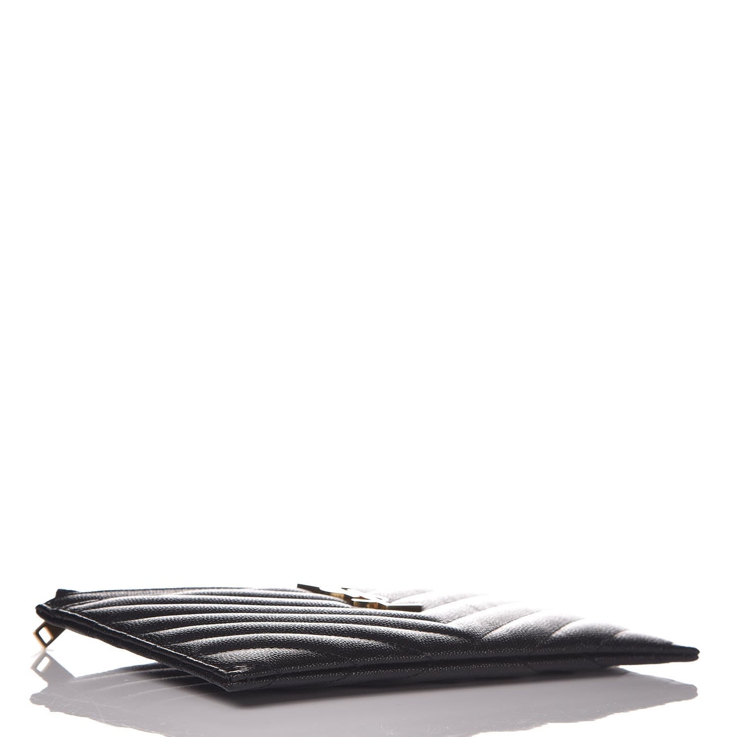 Grain De Poudre Chevron Monogram Bill Pouch Black