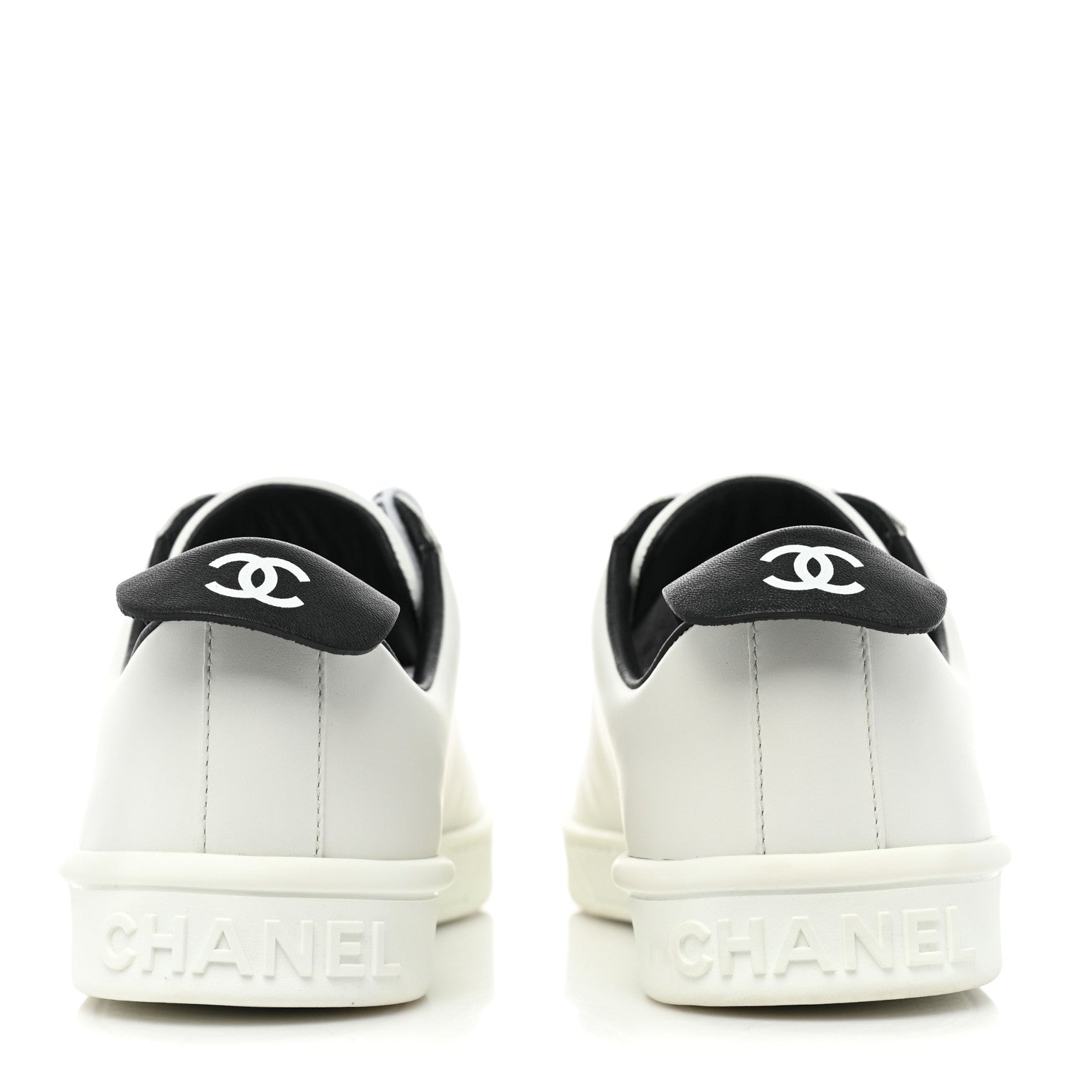 Chanel Calfskin CC Womens Sneakers 38 White 4 of 10