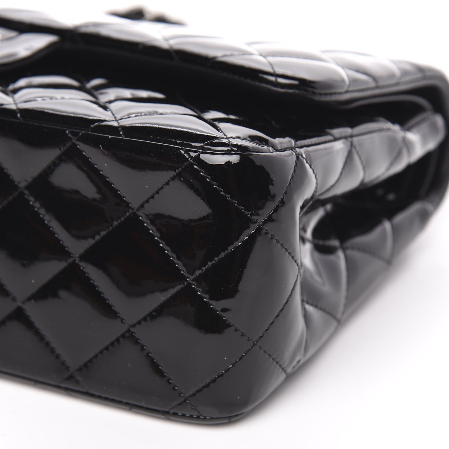 Chanel Patent Quilted Jumbo Double Flap Black 9 of 14