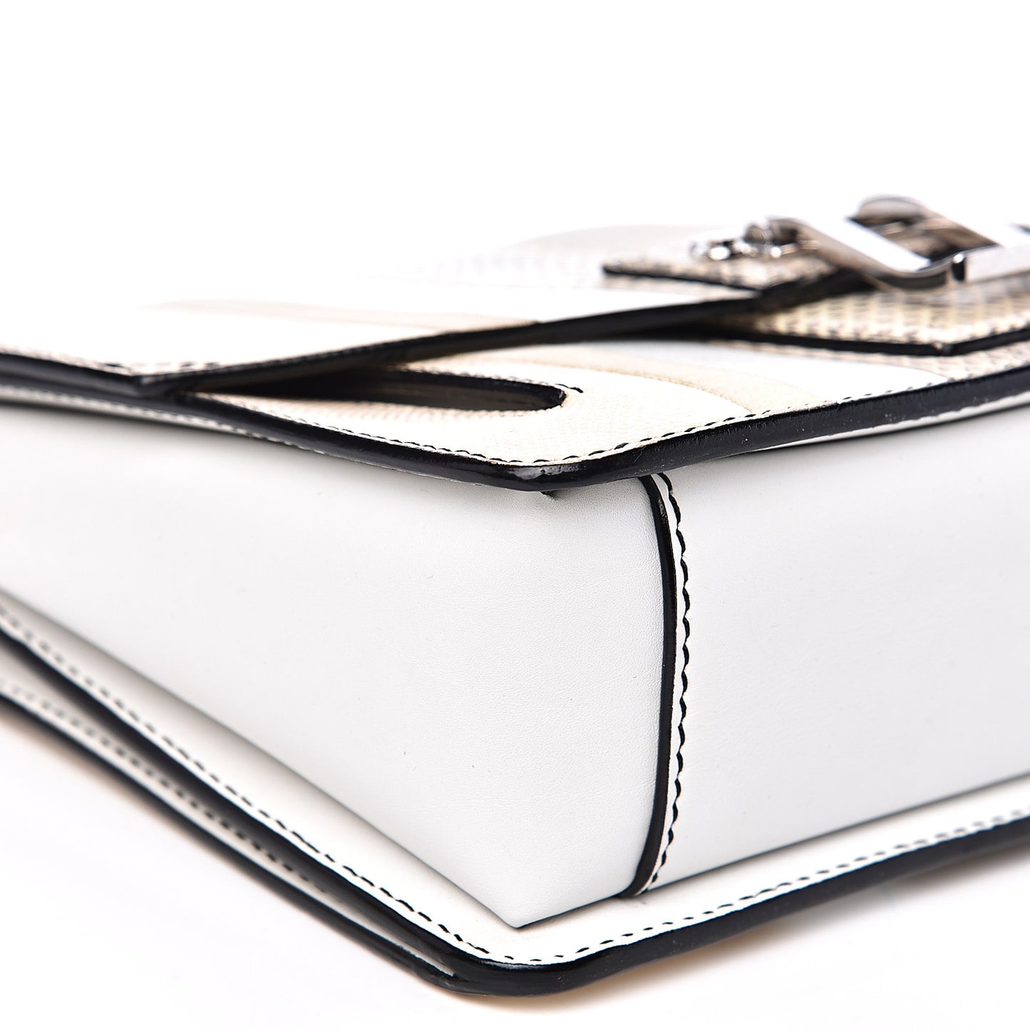 Elaphe Ayers Hava Shoulder Bag White Beige Silver