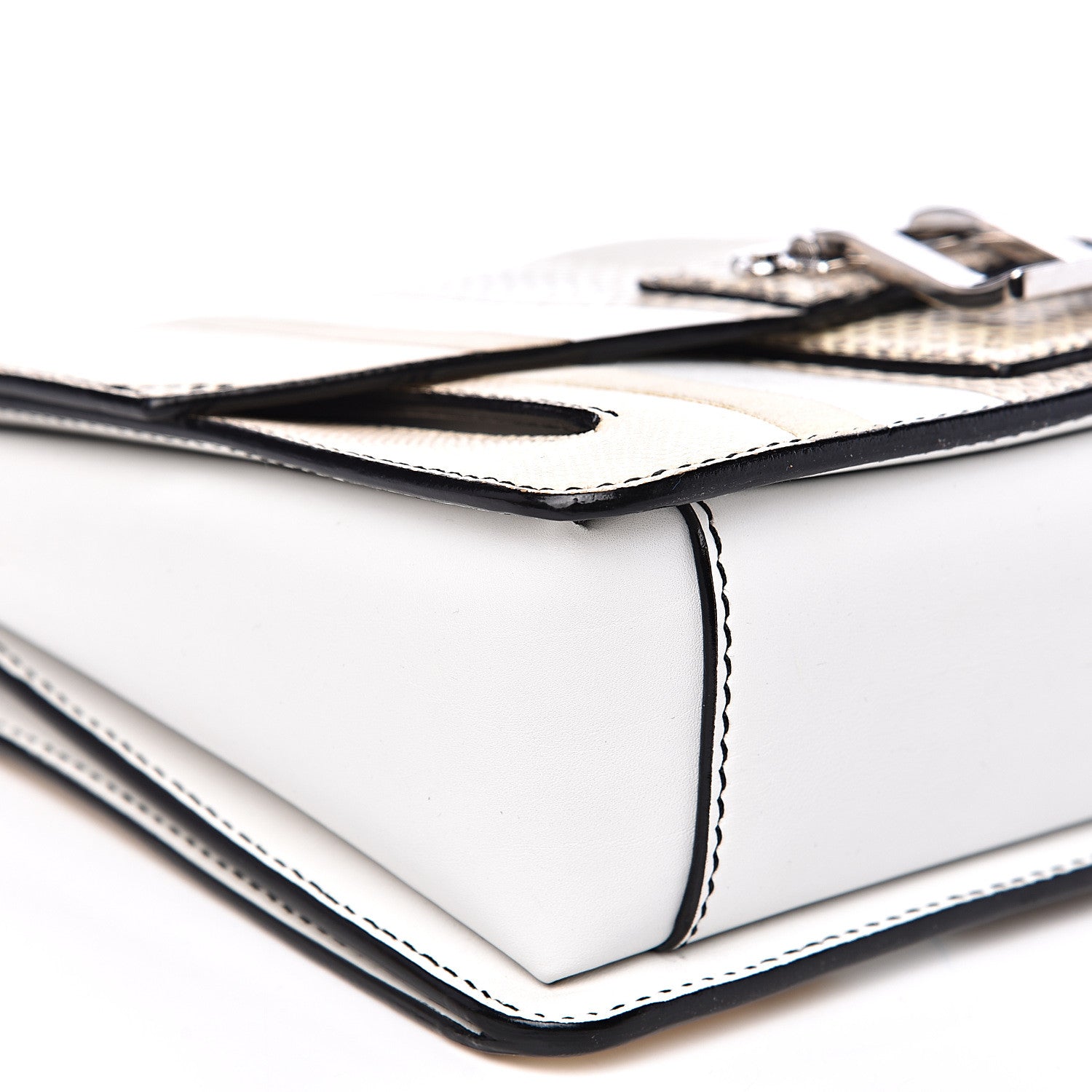 Proenza Schouler Elaphe Ayers Hava Shoulder Bag White Beige Silver 6 of 13