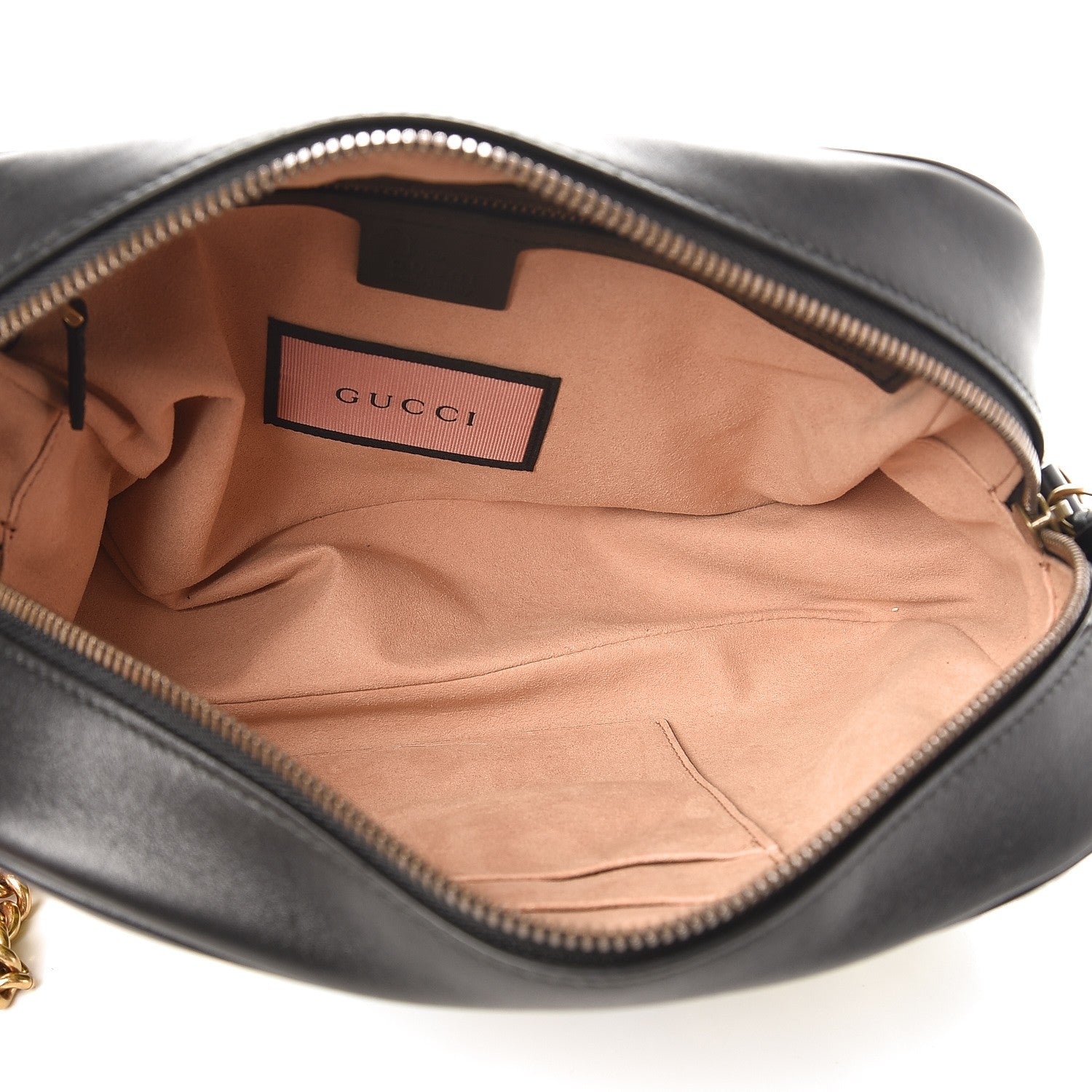 Gucci Calfskin Matelasse GucciGhost Medium GG Marmont Chain Shoulder Bag Black New Acquamarine 5 of 8
