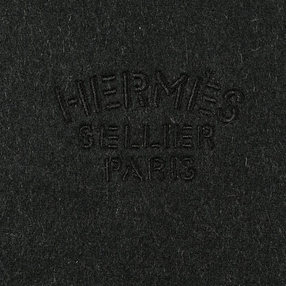 Hermes Cashmere Fringe Double Face Stole Black Camel 4 of 4