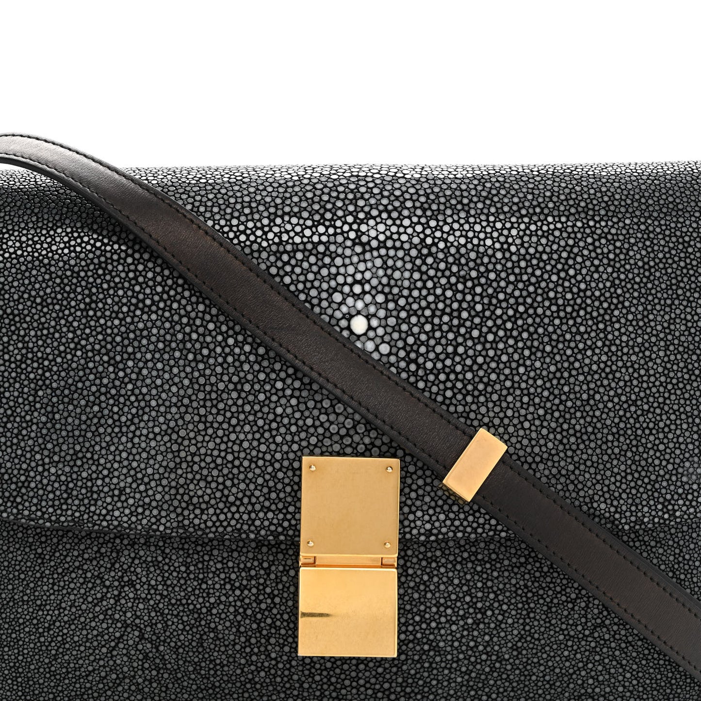 Stingray Medium Classic Box Flap Bag Black
