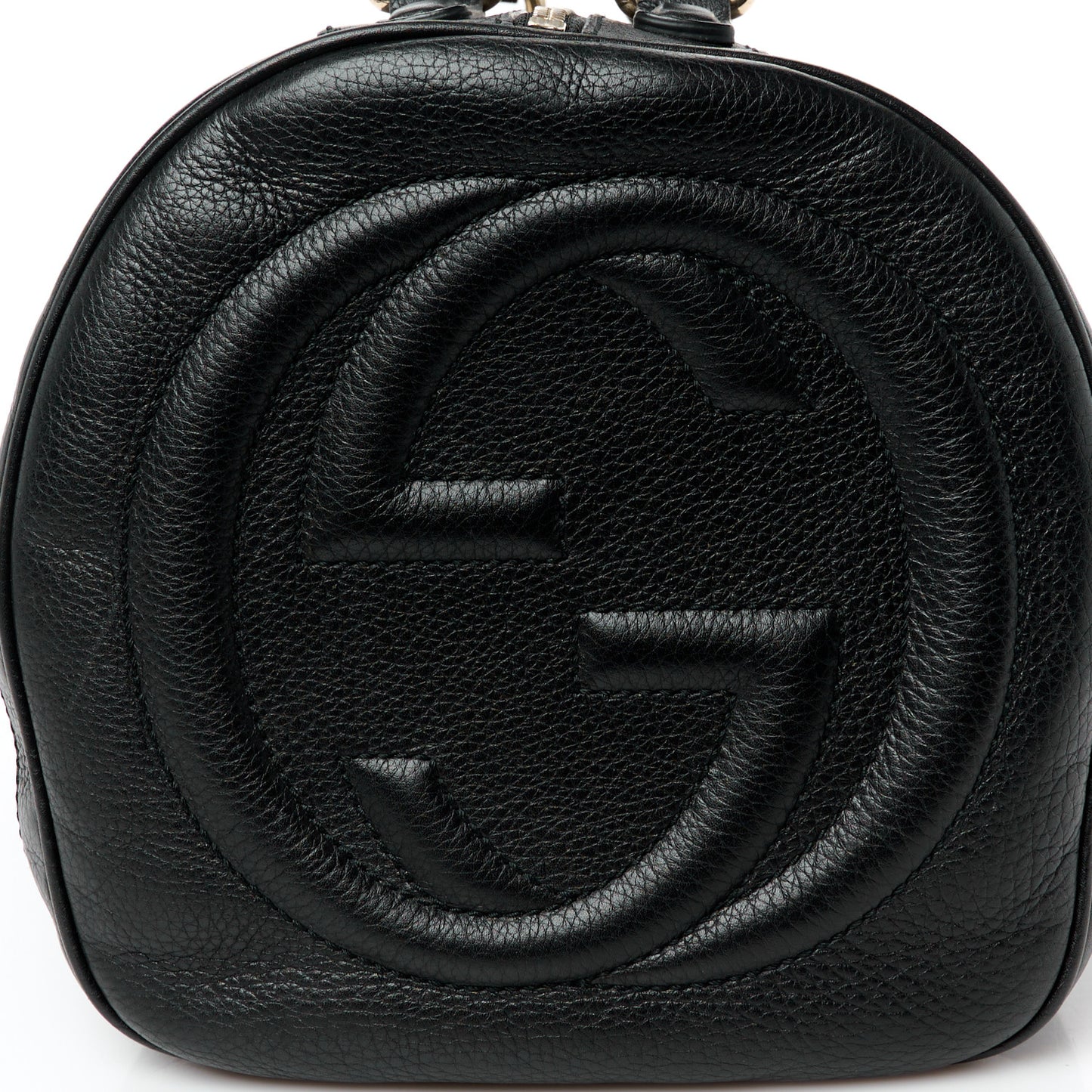 Pebbled Calfskin Medium Soho Boston Black