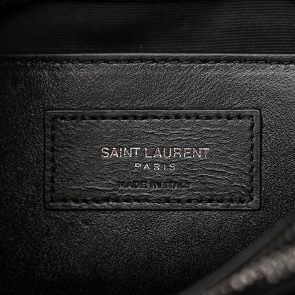 Saint Laurent Sheepskin Matelasse Chevron Monogram Medium College Bag Asphalt 6 of 10