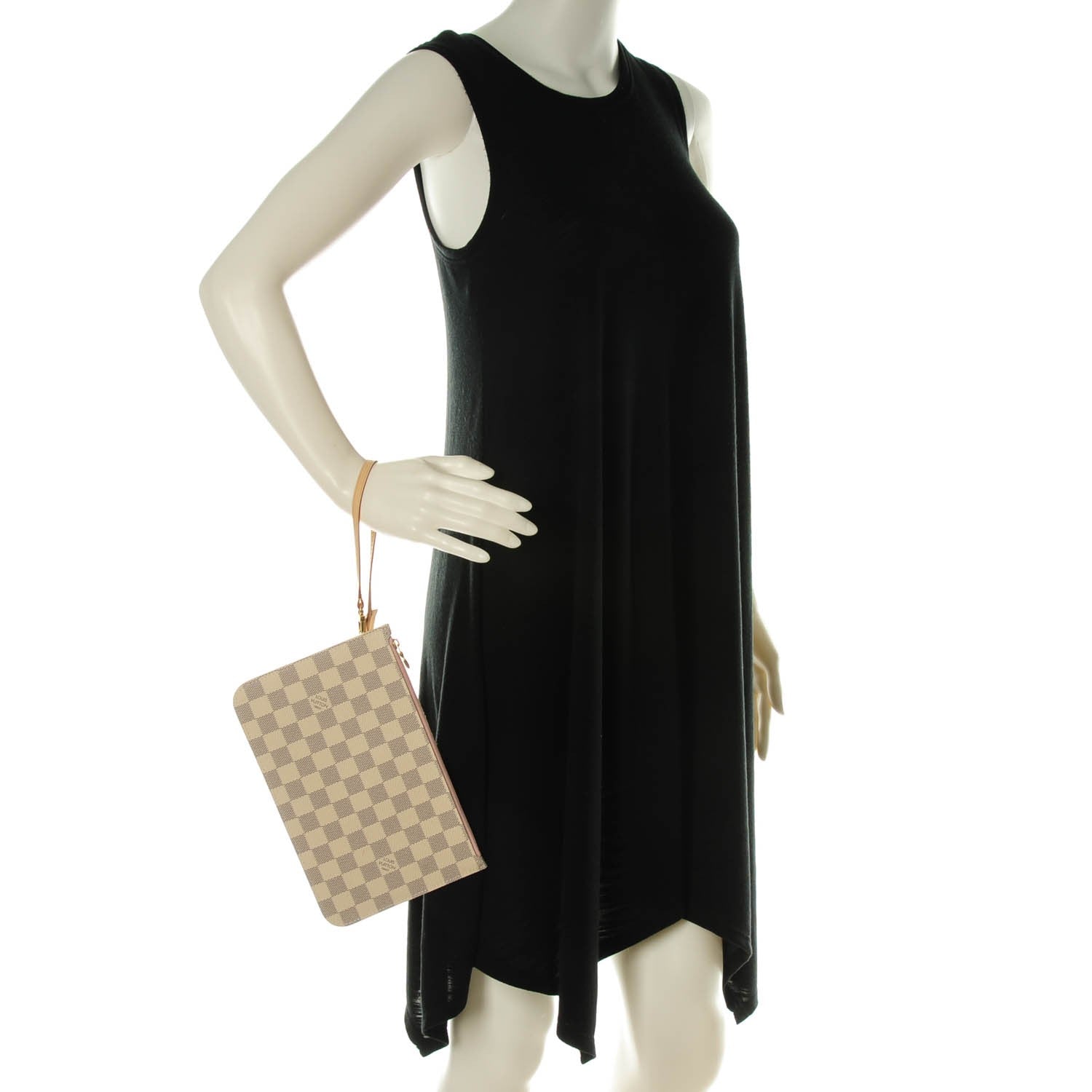 Louis Vuitton Damier Azur Neverfull MM GM Pochette Rose Ballerine 2 of 8