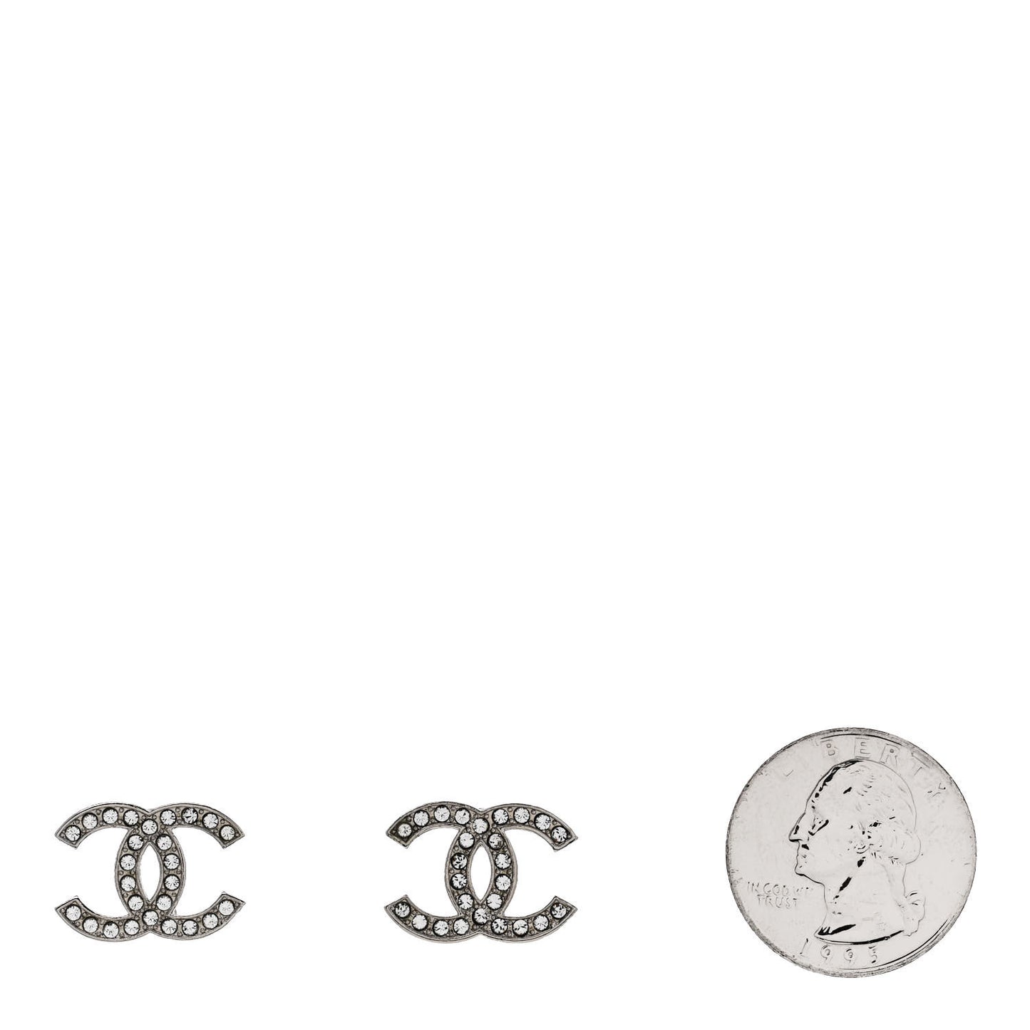 Crystal CC Earrings Silver