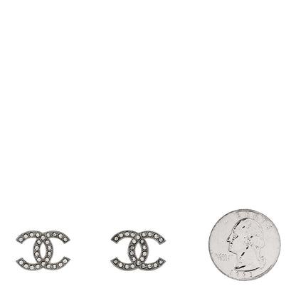 Chanel Crystal CC Earrings Silver 2 of 5