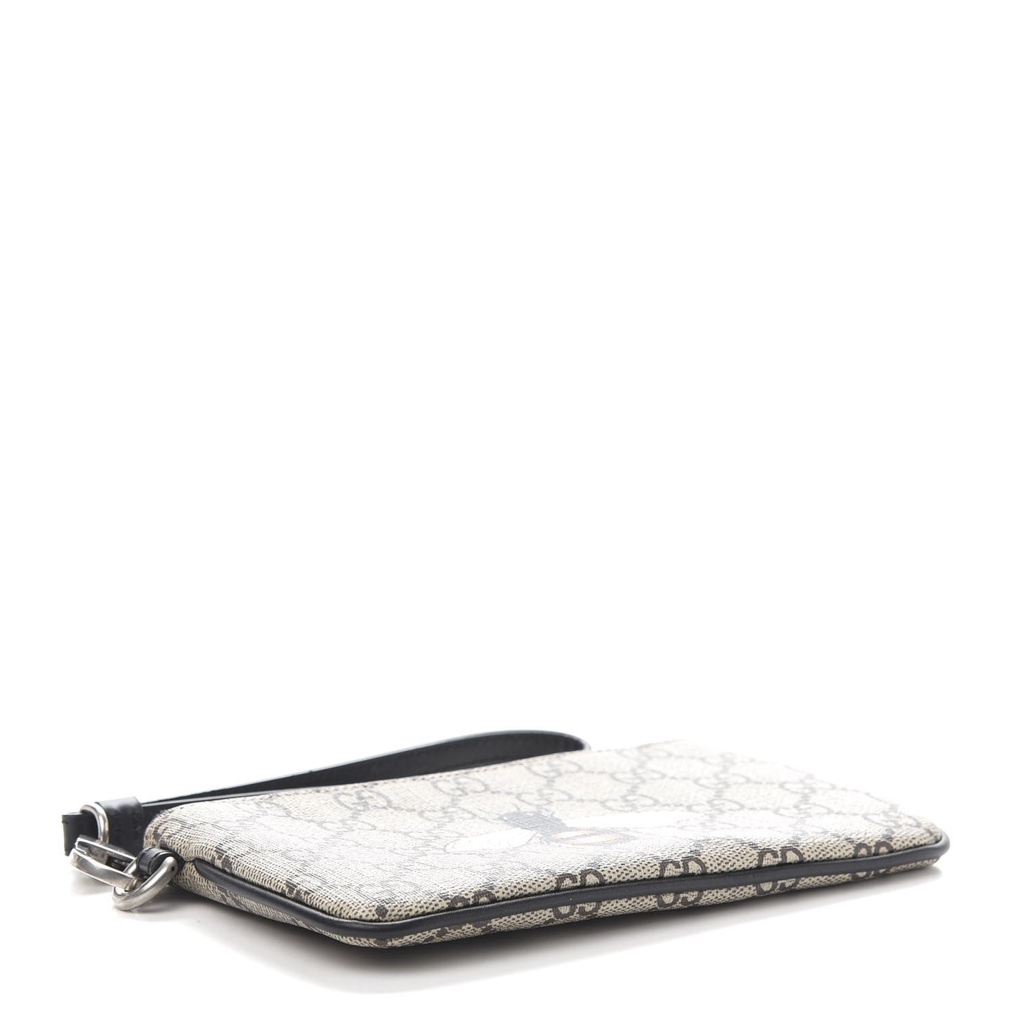 GG Supreme Monogram Bee Print Wrist Pouch Black