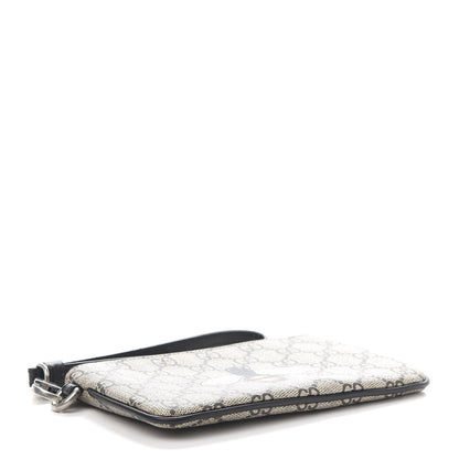 Gucci GG Supreme Monogram Bee Print Wrist Pouch Black 4 of 7
