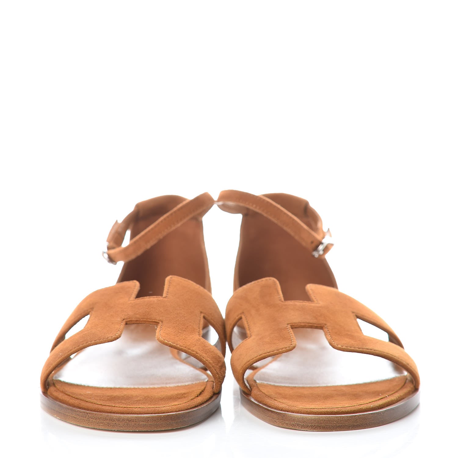 Hermes Suede Santorini Sandals 36 Terre De Siene 2 of 7