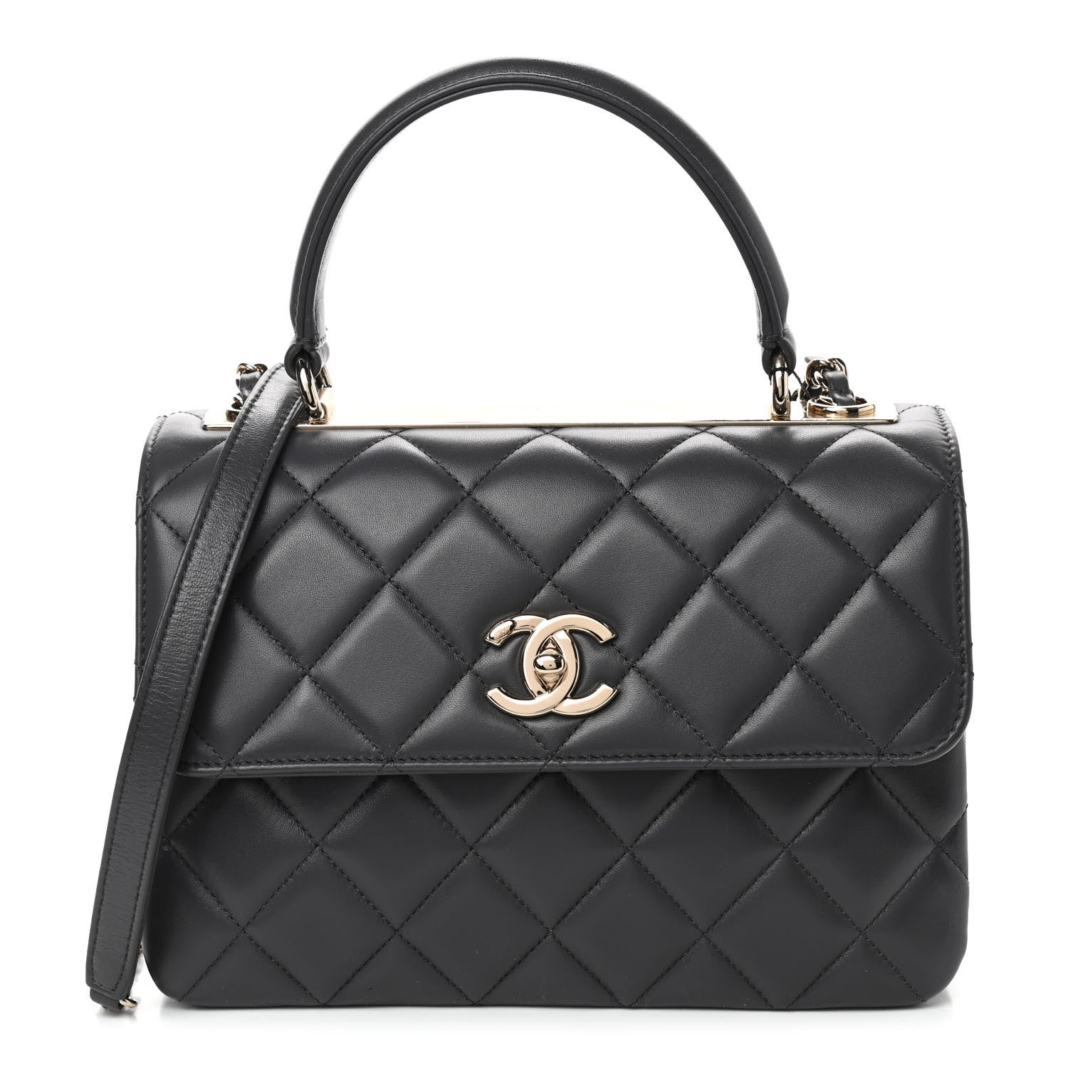 Chanel Lambskin Quilted Small Trendy CC Dual Handle Flap Bag Dark Grey 1 of 11