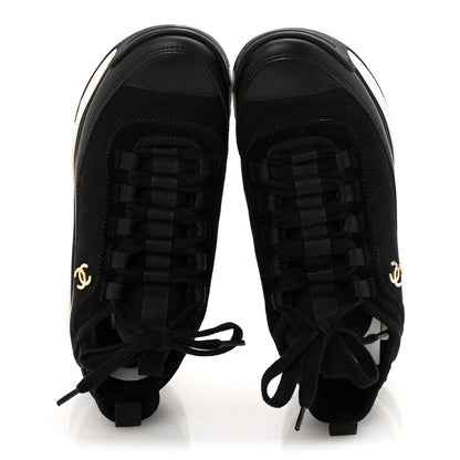 Chanel Velvet Calfskin Mixed Fibers CC Sneakers 36 Black 3 of 10