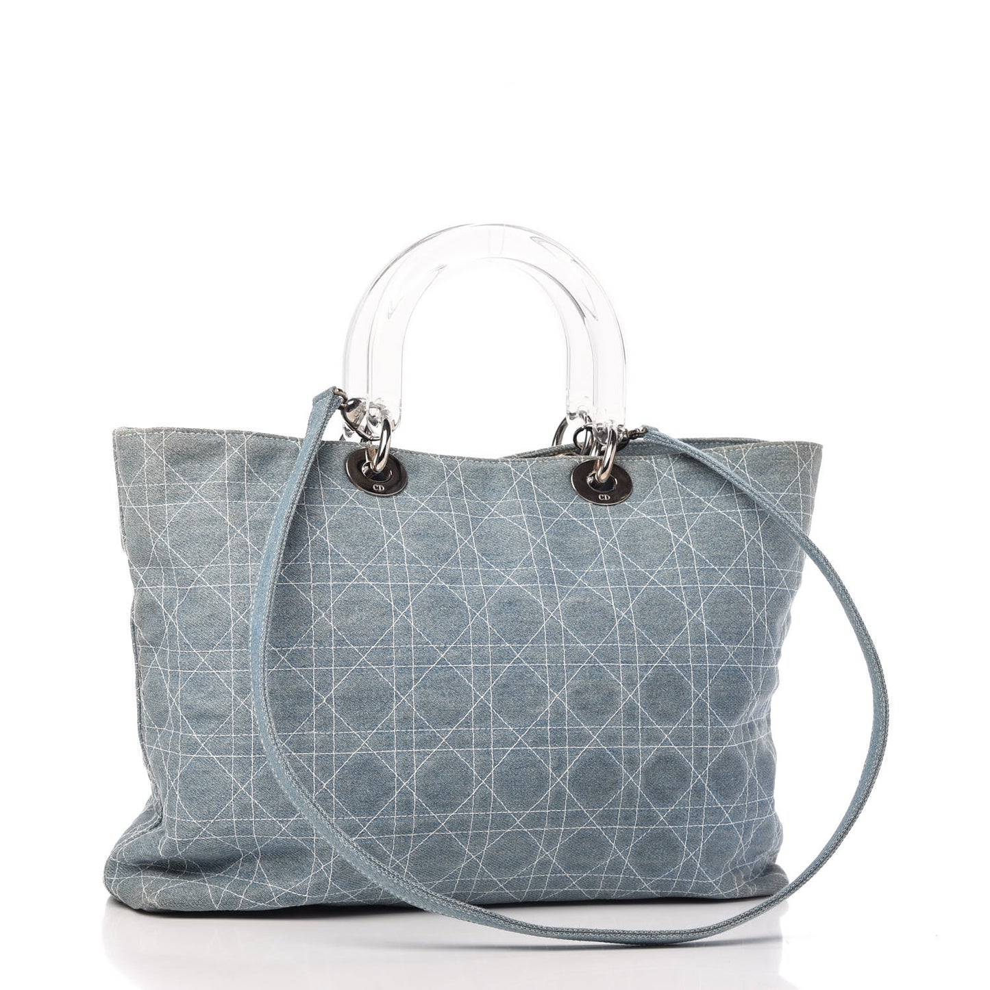 Denim Cannage Large Lady Dior Light Blue