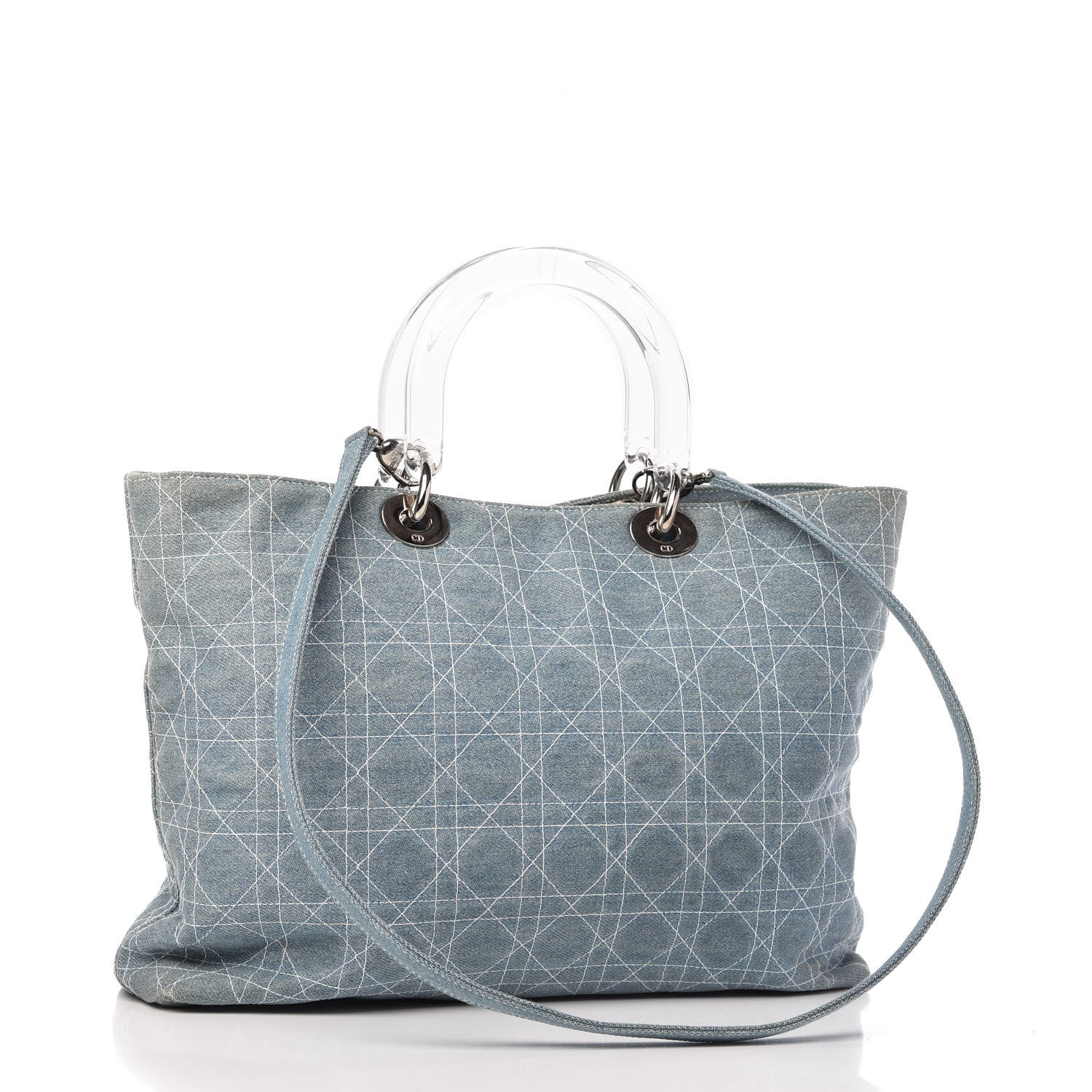 Christian Dior Denim Cannage Large Lady Dior Light Blue 3 of 12