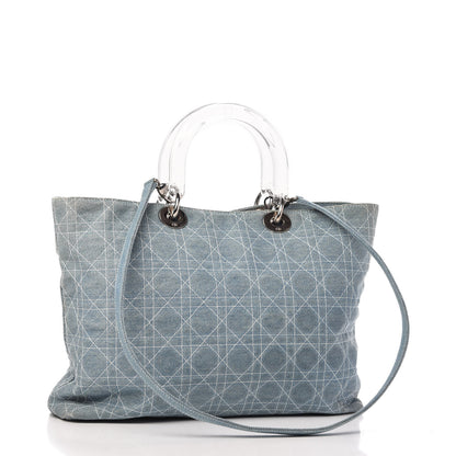 Christian Dior Denim Cannage Large Lady Dior Light Blue 3 of 12