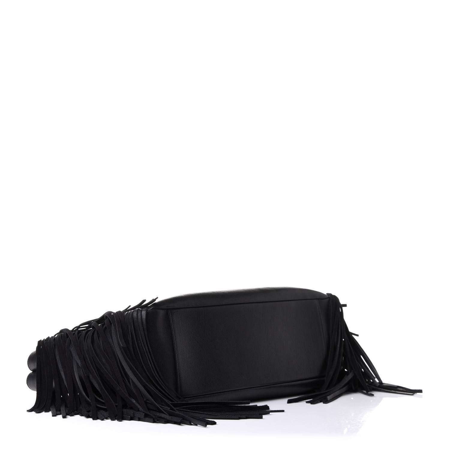 Saint Laurent Calfskin Fringe Monogram Shopping Tote Black 4 of 14