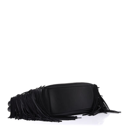 Saint Laurent Calfskin Fringe Monogram Shopping Tote Black 4 of 14