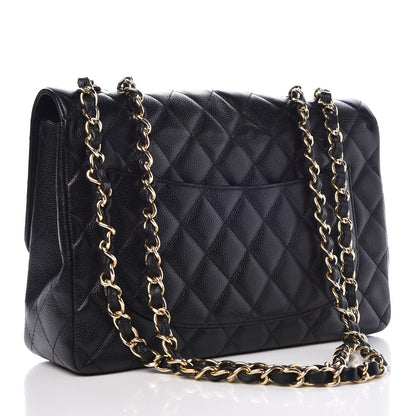 Chanel Caviar Quilted Jumbo Single Flap Black 4 of 10