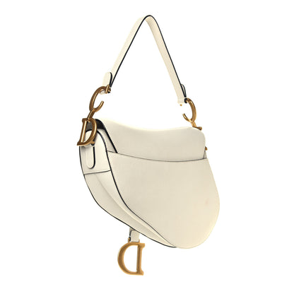 Christian Dior Grained Calfskin Saddle Bag White 2 of 10