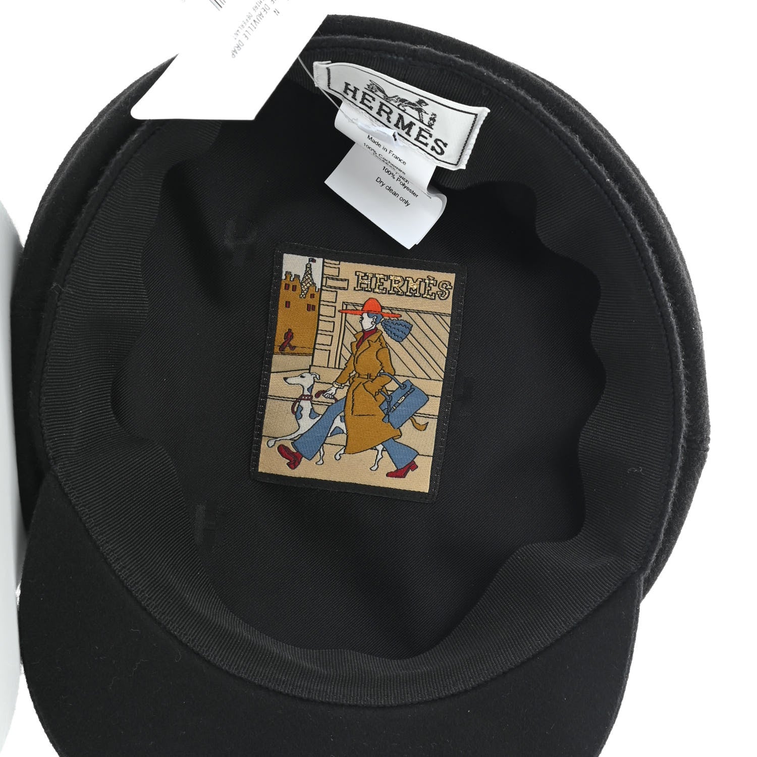 Hermes Cashmere Womens Deauville Cap 58 Black 7 of 9
