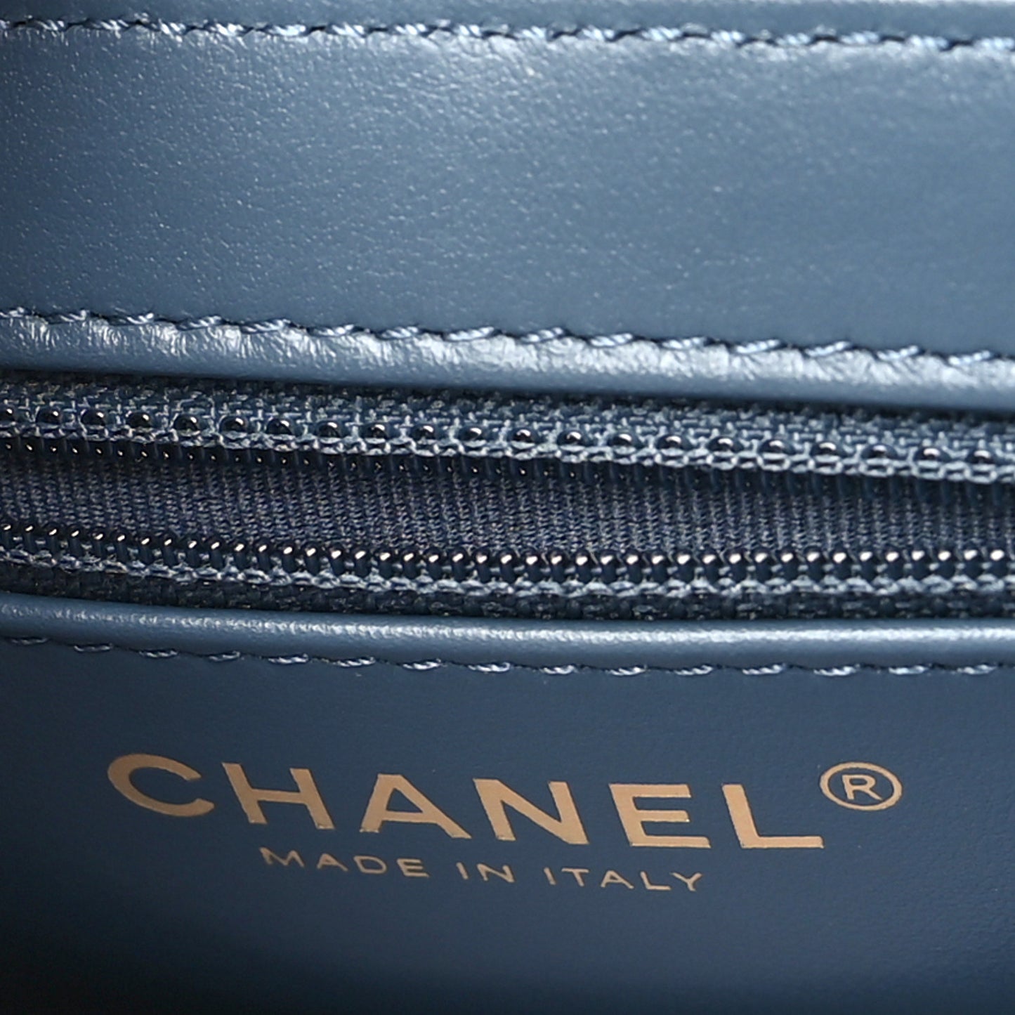 Shiny Aged Calfskin Quilted Nano Kelly Shopper Dark Blue