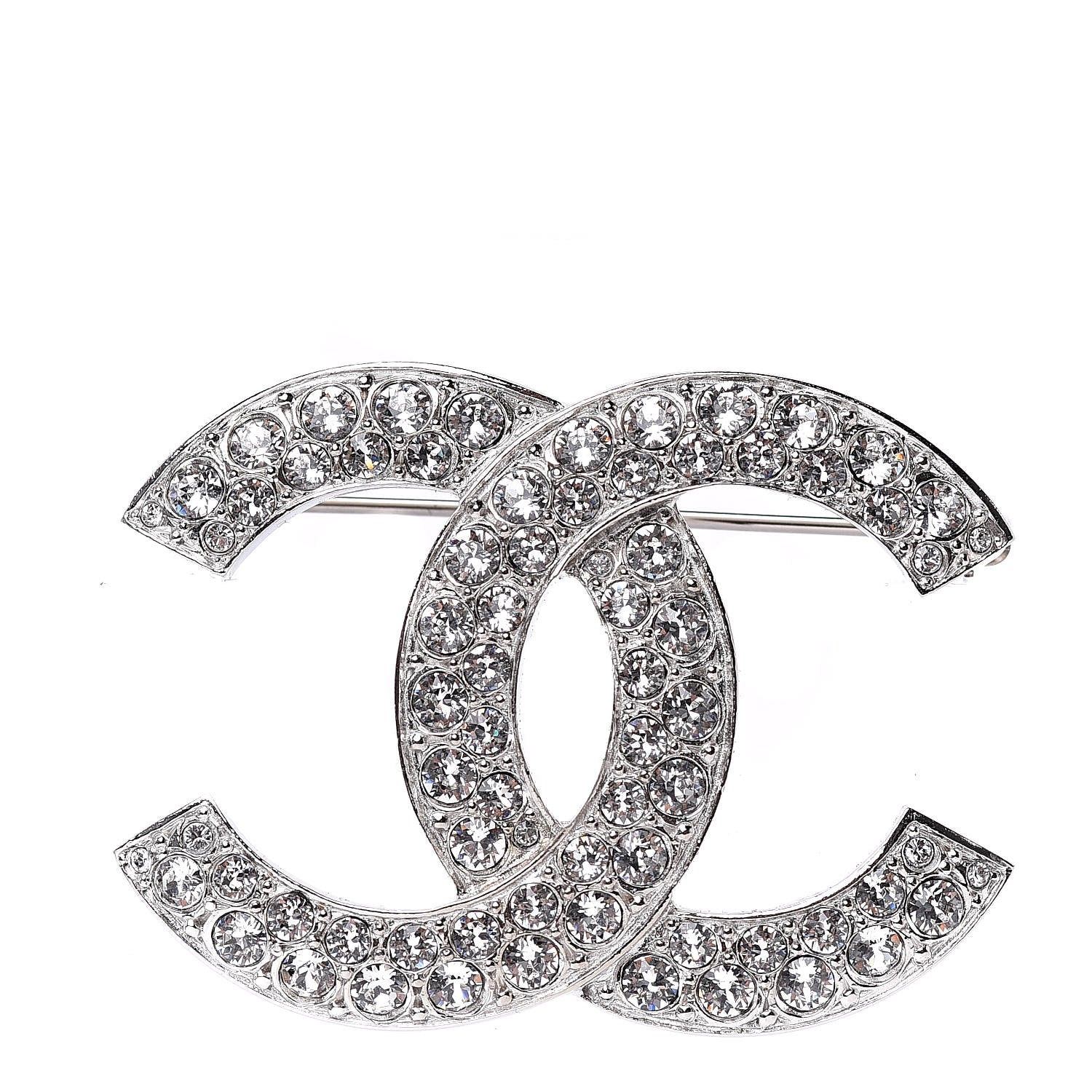 Chanel Crystal Palais Garnier CC Brooch Silver 1 of 5