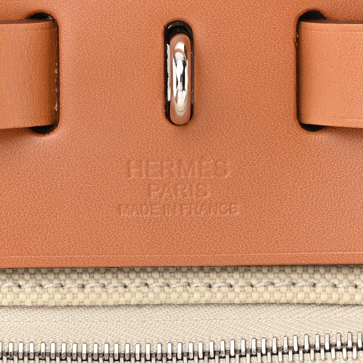 Hermes Military Toile Vache Hunter Herbag Zip Retourne 31 PM Beton Naturel 7 of 11
