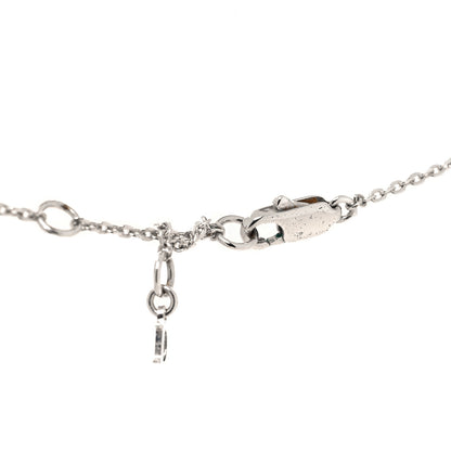Christian Dior Metal Crystal Logo Choker Necklace Silver Pink 4 of 5